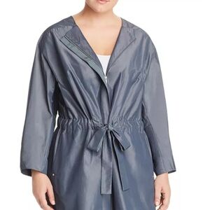 Lightweight Drawstring Waist Raincoat - Slate Gray